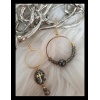 Boucles d'oreilles pendantes asymétriques Perle verre